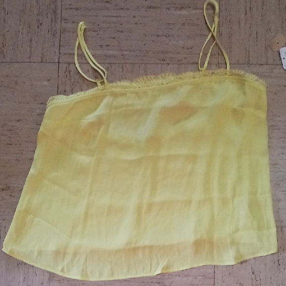 Free People Yellow Lace Trim Cami Top - Picture 3 of 6